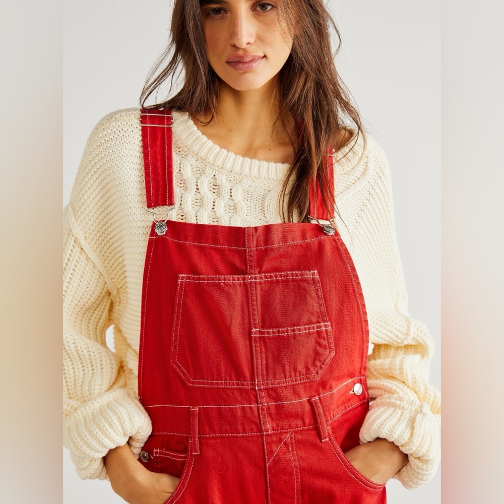 Free People We The Free Ziggy Denim Overalls in Heart Eyes - Picture 2 of 14